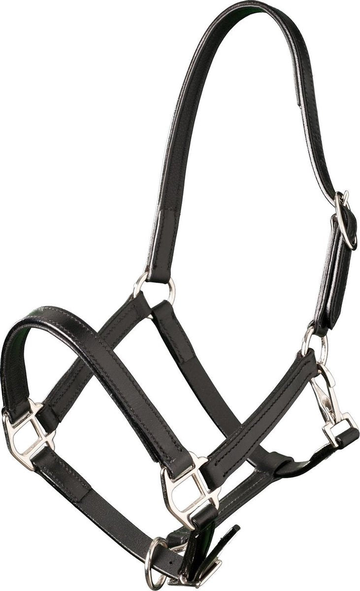 MHS Halsters & leidlijnen Leren Halster Wynn zwart shet