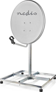 Balkonstandaard voor Satellietschotel | Mast Lengte: 1.00 m | Maximale schotelgrootte: 90.0 cm | Afmeting bodemplaat: 4 x 30 x 30 cm | Staal | Zilver