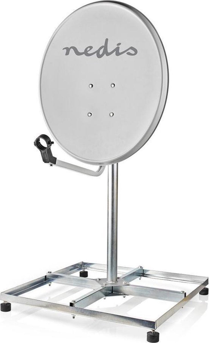 Balkonstandaard voor Satellietschotel | Mast Lengte: 1.00 m | Maximale schotelgrootte: 90.0 cm | Afmeting bodemplaat: 4 x 30 x 30 cm | Staal | Zilver