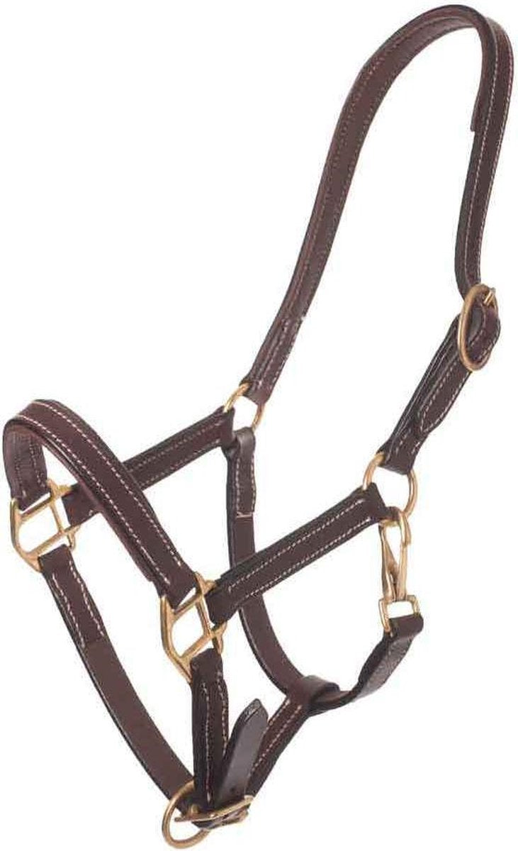 MHS Leren Halster Wynn Bruin (Beige stiksel) Jaarling