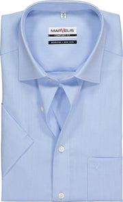 MARVELIS Comfort Fit - overhemd korte mouw - licht blauw - Strijkvrij - Boordmaat: 42