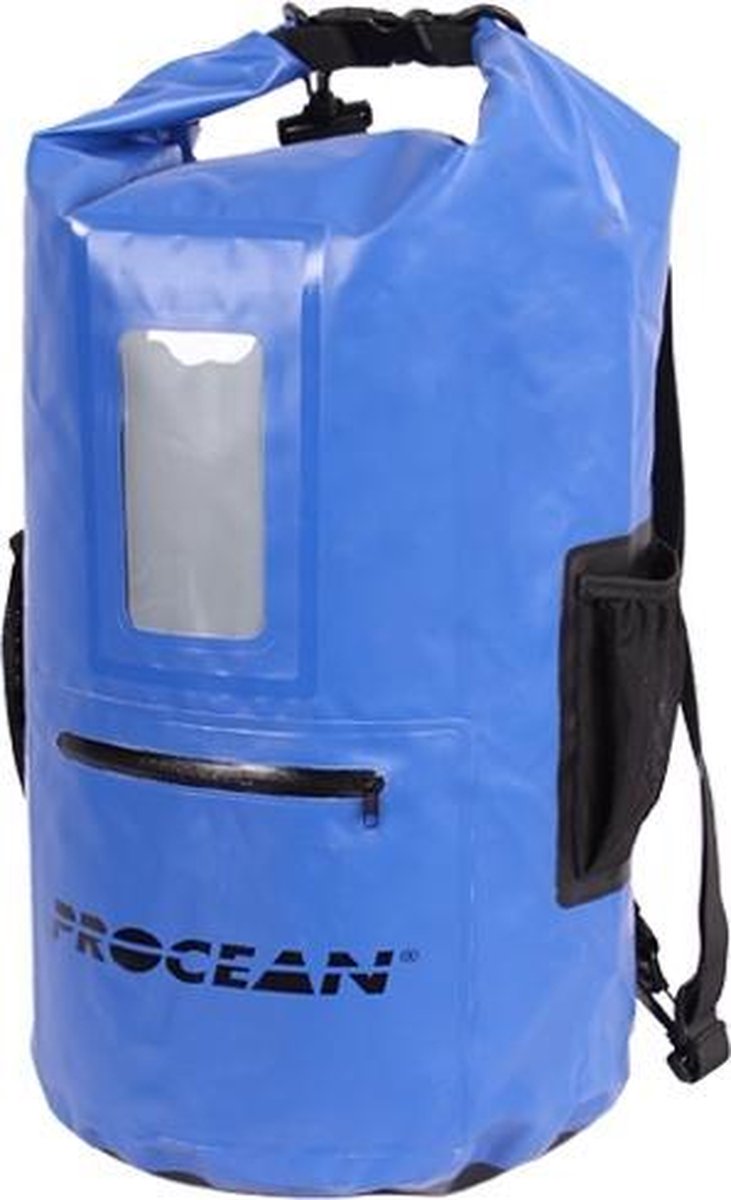 Droogtas rugtas 30 liter met 3 zakken blauw