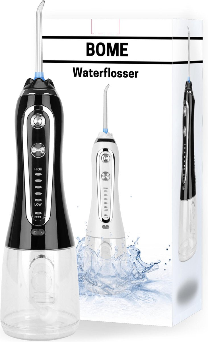 BOME Waterflosser met 7 Opzetstukjes - Monddouche - Voorkom Tandsteen - Draadloos - 5 Standen - Zwart
