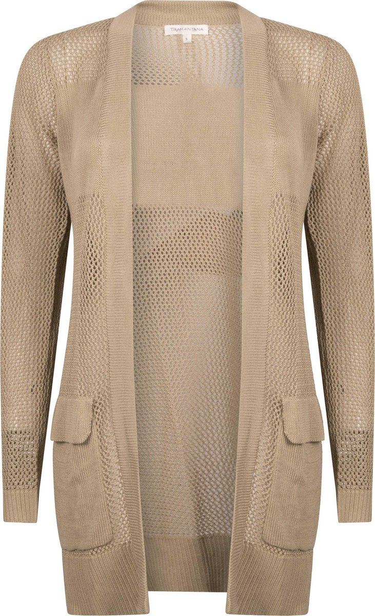 Tramontana | Open Gebreid Lang Vest | Kit | Maat M | Vest Dames