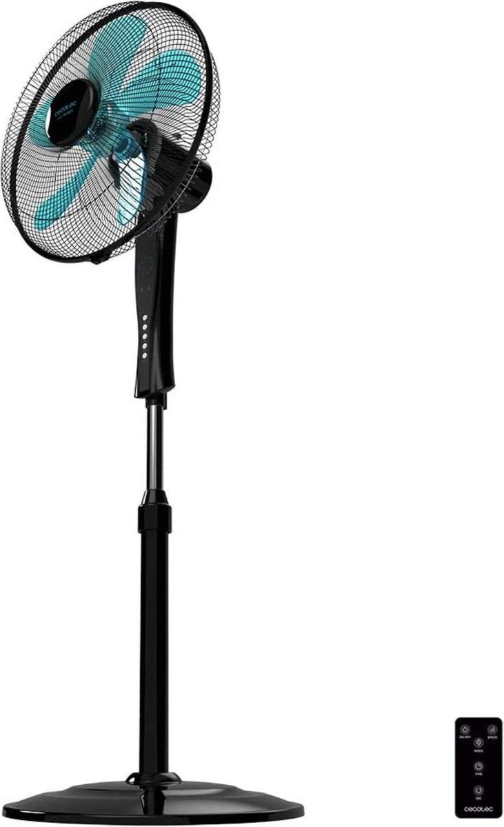 Cecotec Statiefventilator - Afstandsbediening - Ventilator staand - 5 bladen - Koperen motor - Zwart