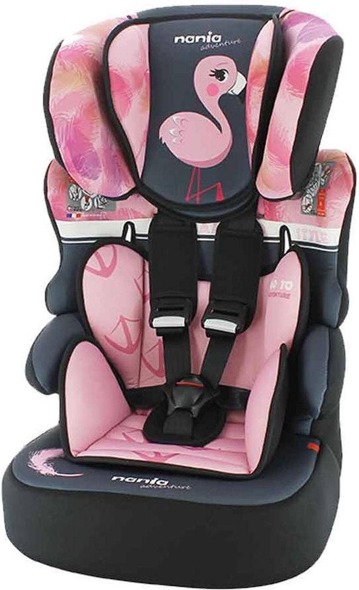 Nania Autostoel groep 1/2/3 - Beline Animals - Flamingo