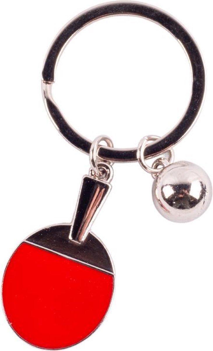 Heemskerk Sleutelhanger Tafeltennisbatje en balletjes – Metaal – met Logo