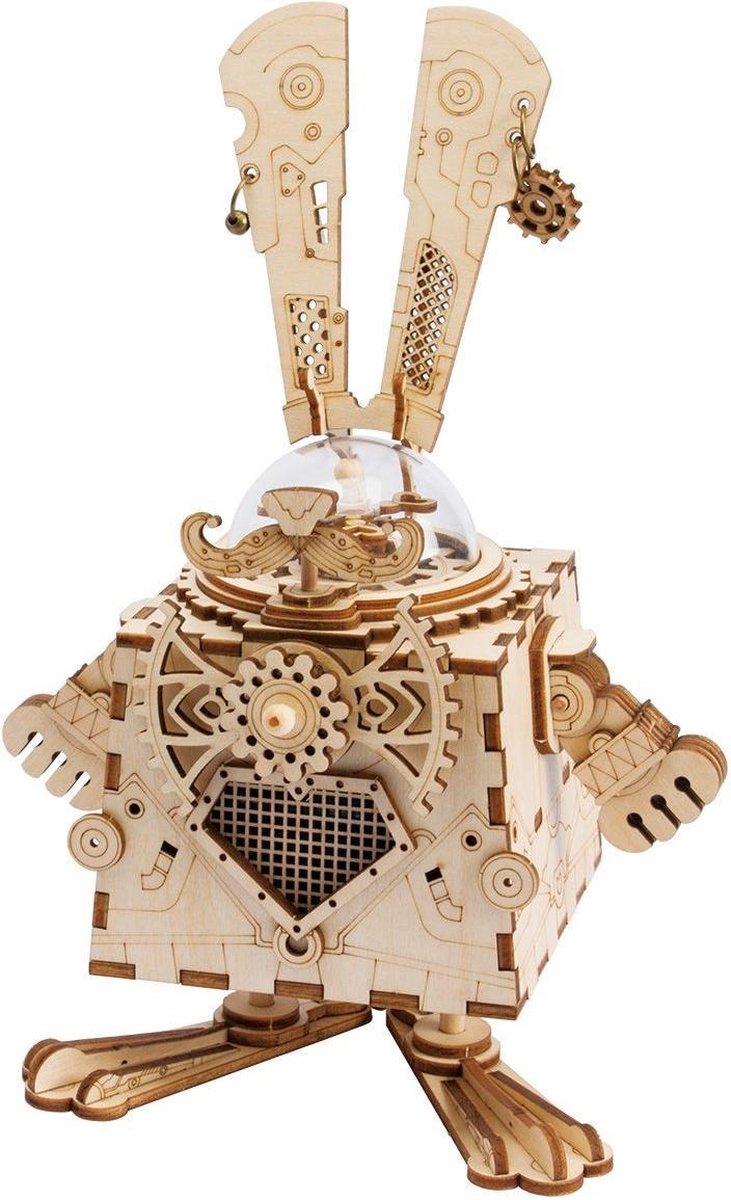 Robotime Bunny AM481 - Houten Modelbouw - Muziekdoos - Steampunk - DIY