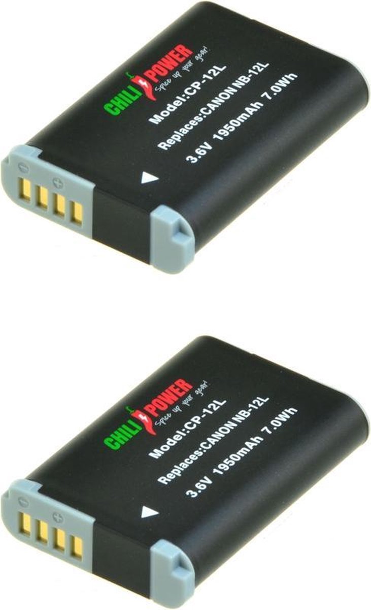 ChiliPower Canon NB-12L camera batterij - 2 stuks verpakking