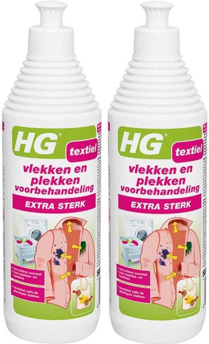 HG Vlek & Plek Voorbehehandeling Extra Sterk - 500 ml | 2 Stuks !