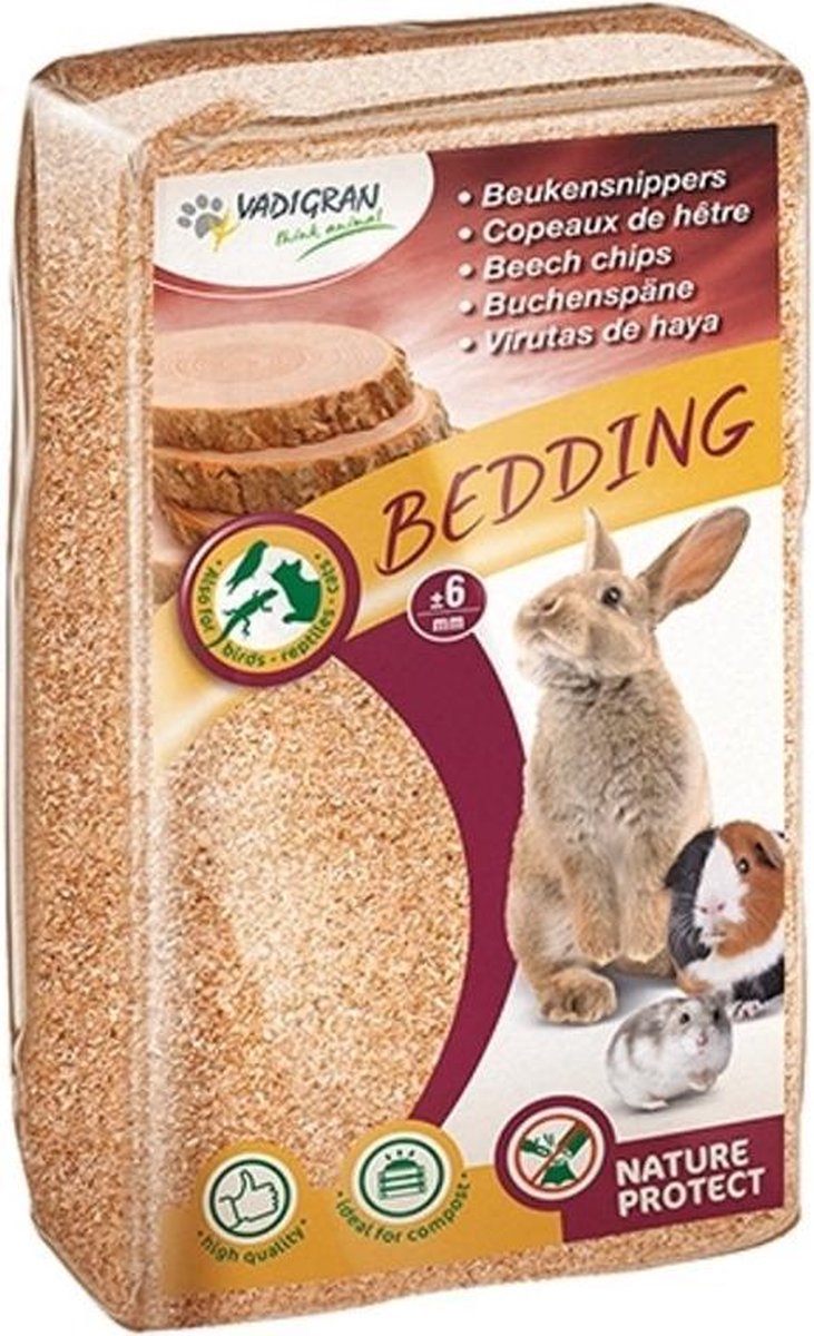 Bedding beukensnippers knaagdieren - 20 liter - set van 2 stuks