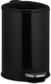 relaxdays pedaalemmer 3 liter - softclose vuilnisbak - badkamer prullenbak - afvalbak rond zwart