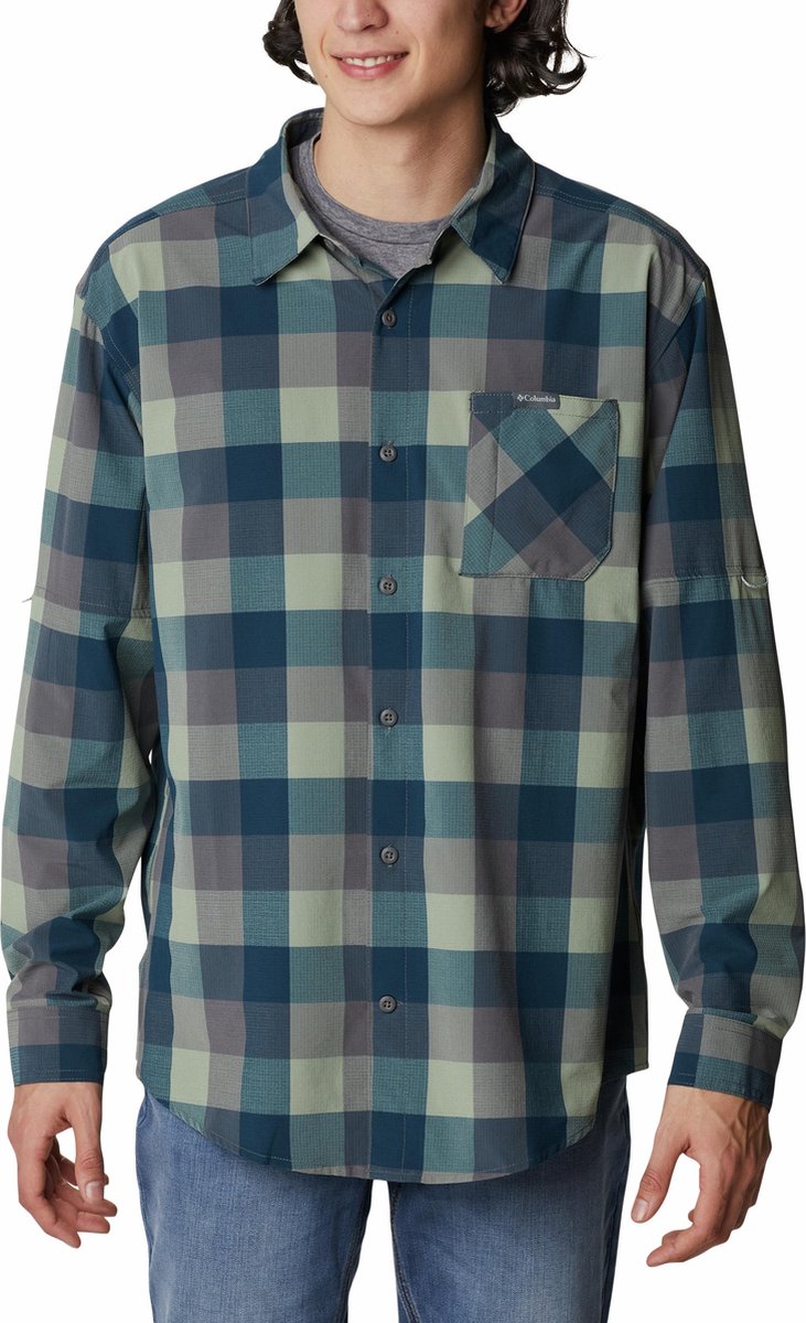 Columbia Triple Canyon LS Shirt - City Grey Grid - Heren - Maat L