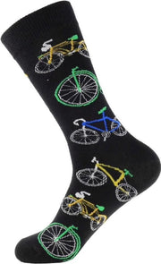 Fun sokken met gekleurde fietsen Racefiets/Velocipede (30254)