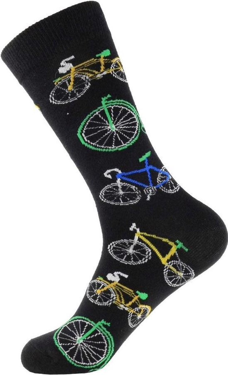 Fun sokken met gekleurde fietsen Racefiets/Velocipede (30254)