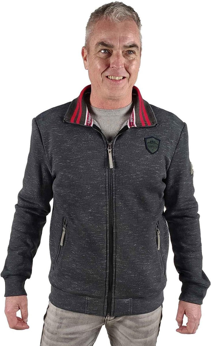 BJØRNSON Gebreid Vest 4 Seizoenen Heren Antraciet Melange - Maat 3XL - PONTUS