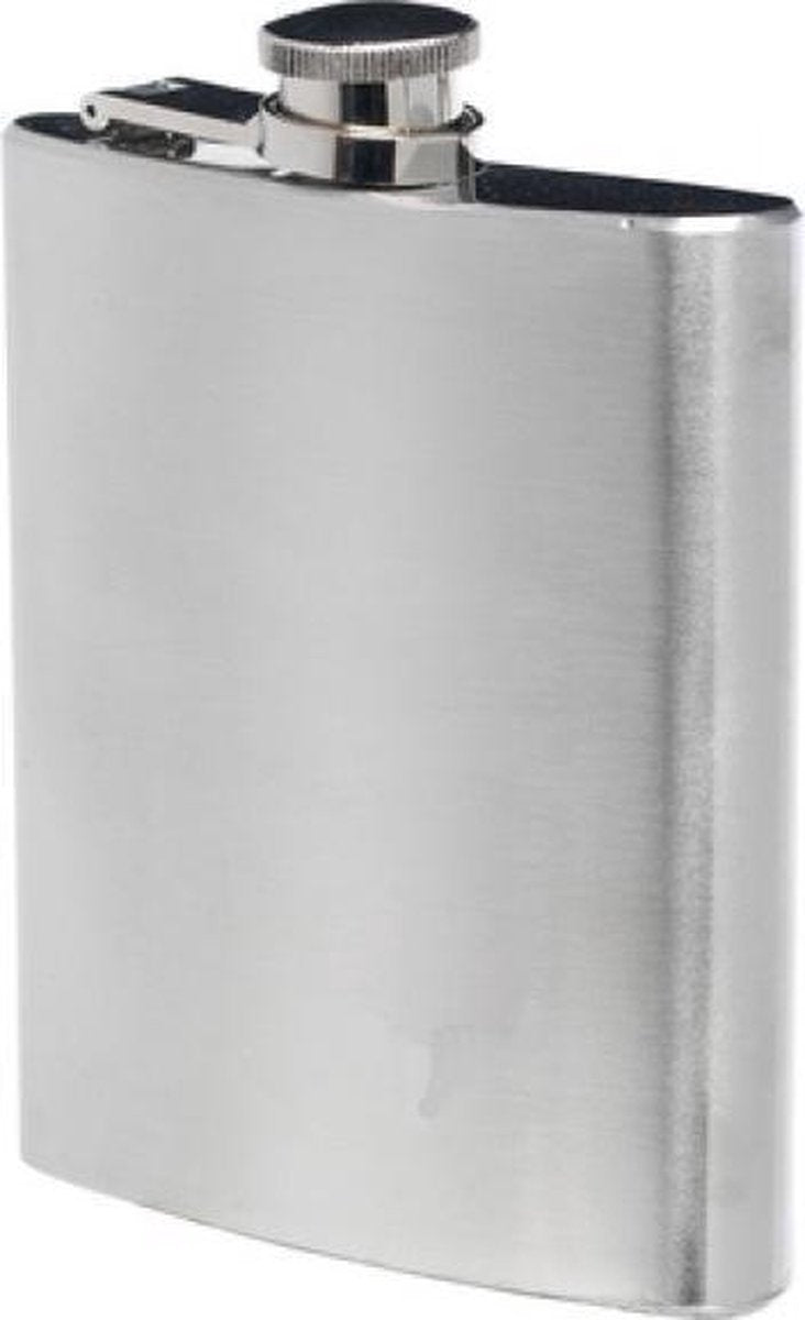 Heupfles 200ml - flacon - rvs - met schroefdop - veldfles