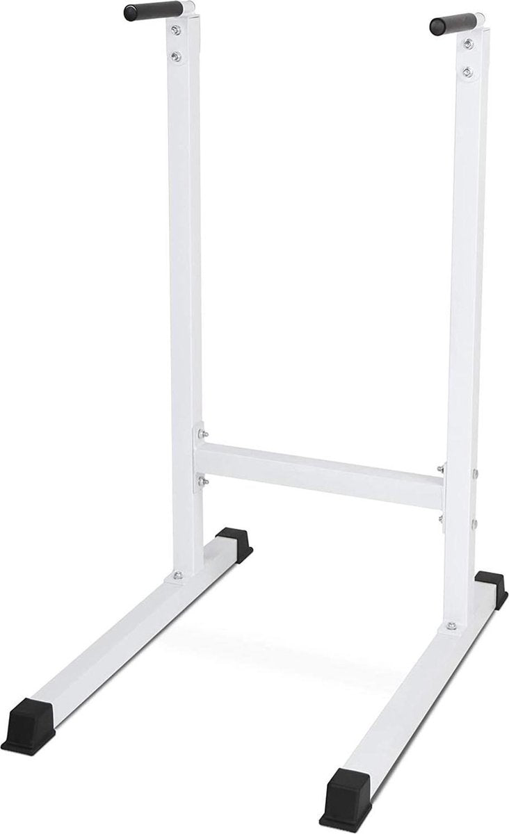 Dip station - Fitnessmaterialen - Buikspieren - Hometrainer - Metaal - 98 x 65 x 125 cm - Wit