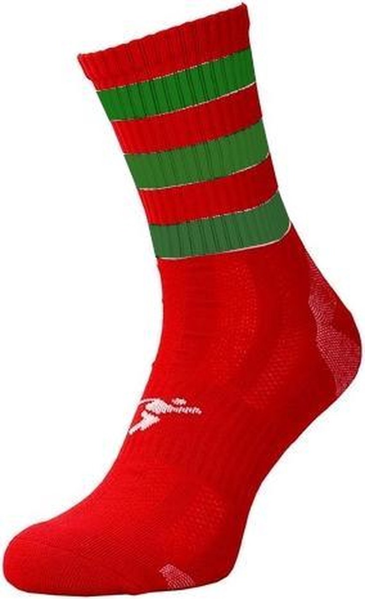 Precision Sportsokken Pro Junior Nylon Rood/groen Maat 30-34
