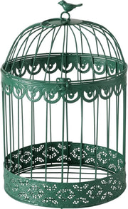 Groene decoratieve metalen vogelkooi maat M