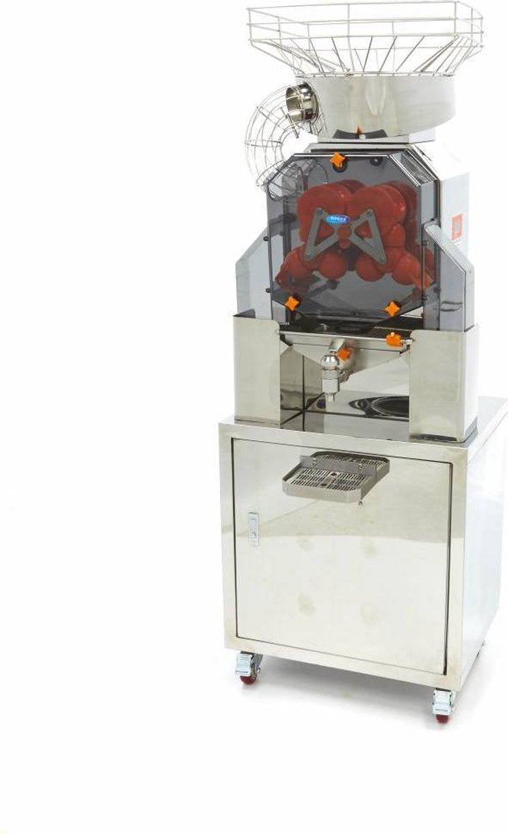 Automatische Supermarkt Citruspers - met Aftapkraan - Automatische Aanvoer - 40 kg Sinaasappel Opslag - 40 tot 45 sinaasappels per min. - RVS - Maxima