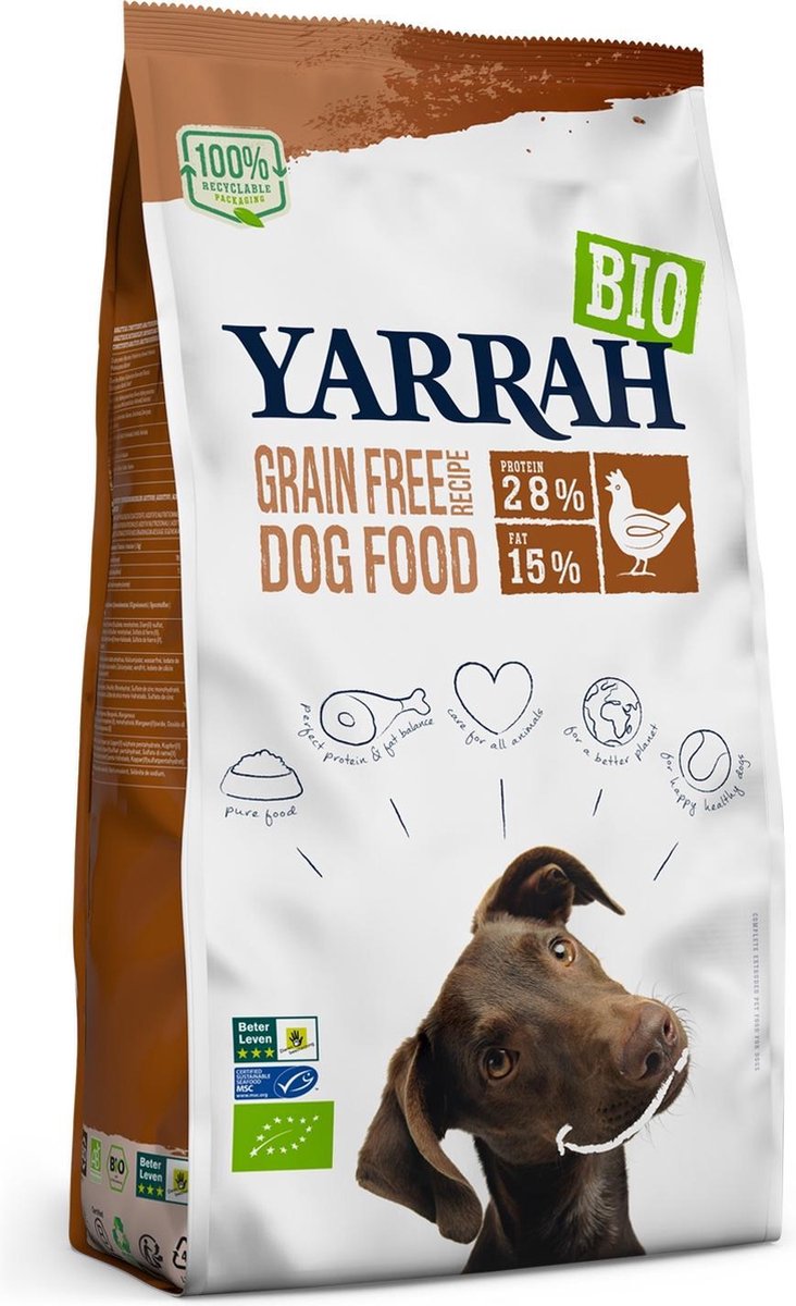 2 kg Yarrah dog adult graanvrij kip/vis hondenvoer