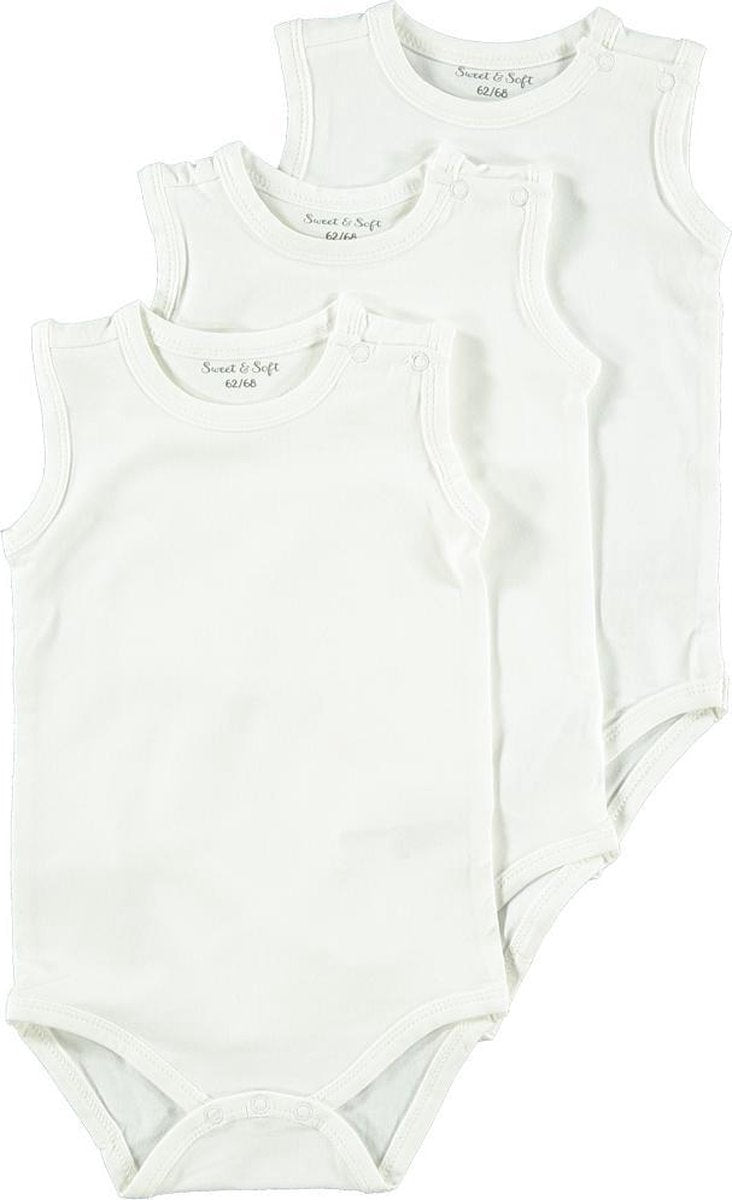 Zeeman romper biologisch katoen - maat 74/80 - wit - 3 stuks
