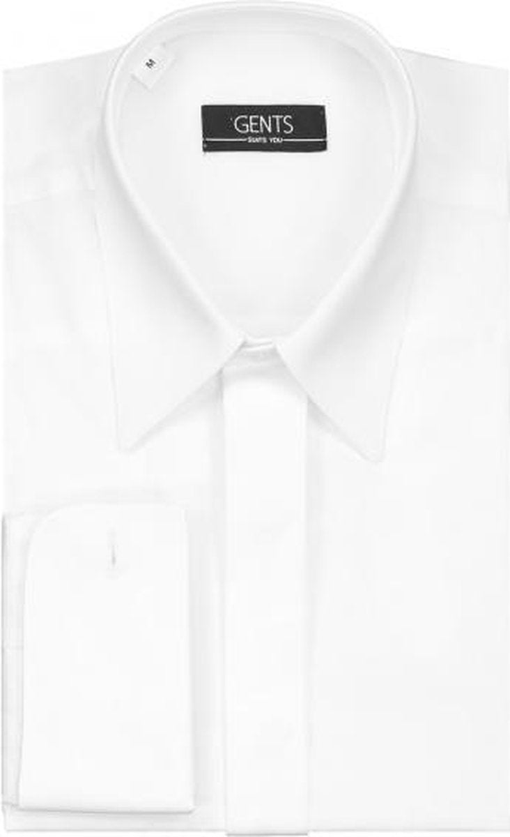 GENTS | Smoking Overhemd Heren Volwassenen plat glad 0043 Maat M7 39/40 | Extra Lange Mouwen