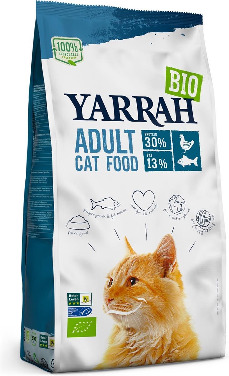 Yarrah Biologisch Kattenvoer Adult Vis 10 kg