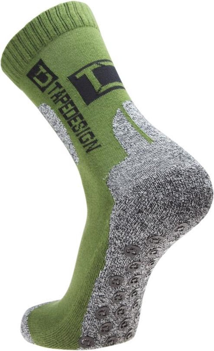 TapeDesign Outdoor Gripsokken Groen-Grijs