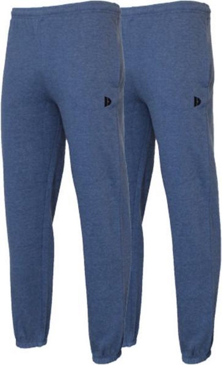 2- Pack Donnay Joggingbroek met elastiek - Sportbroek - Heren - Maat XXL - Donkerblauw gemeleerd