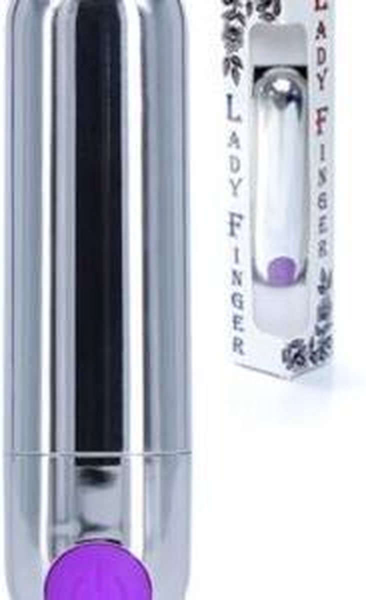 Bossoftoys - oplaadbare Bullet - 10 funktie's - metaal kleur met paars - 22-00032 - gave cadeaubox