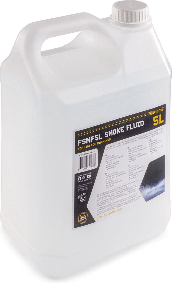 Rookvloeistof - BeamZ FSMF5L rookvloeistof voor een maximaal effect van je low fog rookmachine! - 5 liter