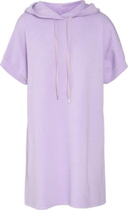 Cassis - Jurk in sweaterstof met capuchon - Violet