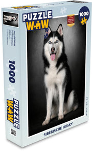 Puzzel 1000 stukjes volwassenen Husky 1000 stukjes - Siberische husky  - PuzzleWow heeft +100000 puzzels