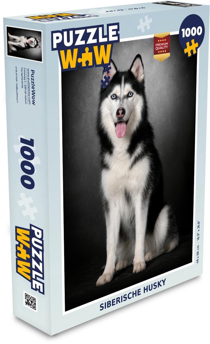 Puzzel 1000 stukjes volwassenen Husky 1000 stukjes - Siberische husky  - PuzzleWow heeft +100000 puzzels