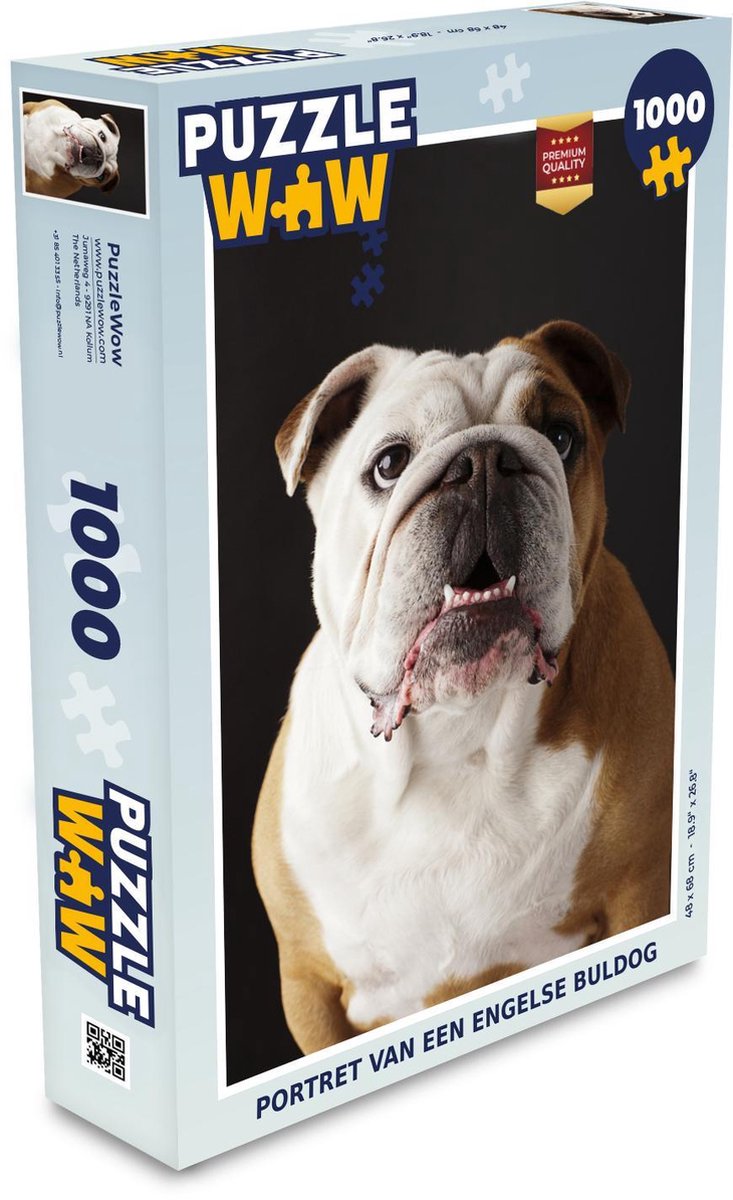 Puzzel 1000 stukjes volwassenen Engelse Buldog 1000 stukjes - Portret van een Engelse Buldog  - PuzzleWow heeft +100000 puzzels