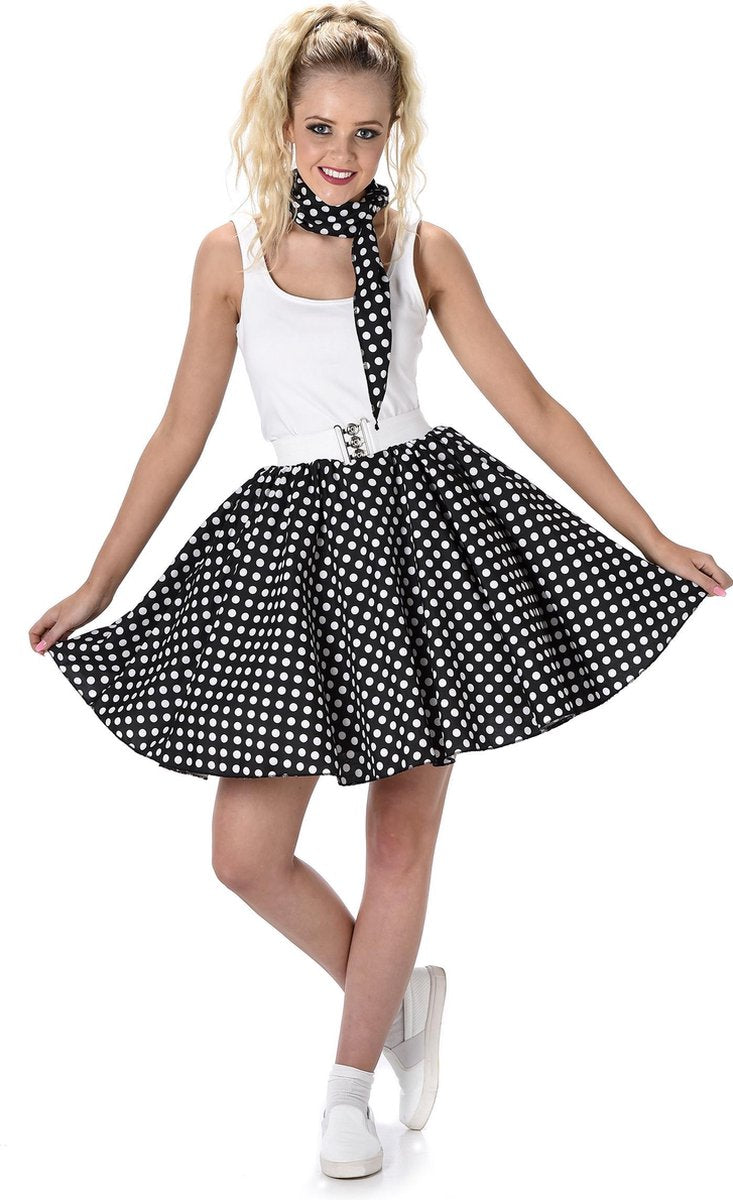 REDSUN - KARNIVAL COSTUMES - Zwart 50's kostuum voor vrouwen - S - Volwassenen kostuums