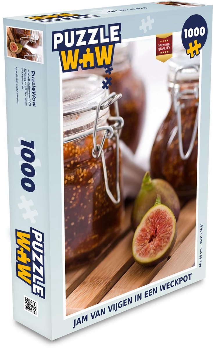 Puzzel 1000 stukjes volwassenen Weckpot 1000 stukjes - Jam van vijgen in een weckpot  - PuzzleWow heeft +100000 puzzels