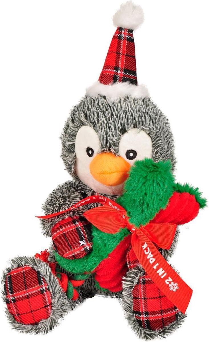 Pinguin Knuffel 2-1 - Hondenspeelgoed - Groen - 43 cm