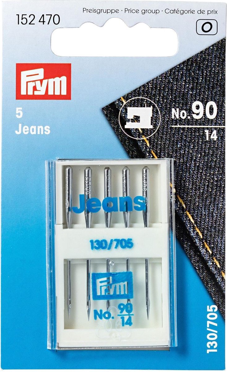 Prym - Jeans naalden 130/705 - naaimachine naalden 90/14 - 5 naaimachinenaalden voor spijkerstof
