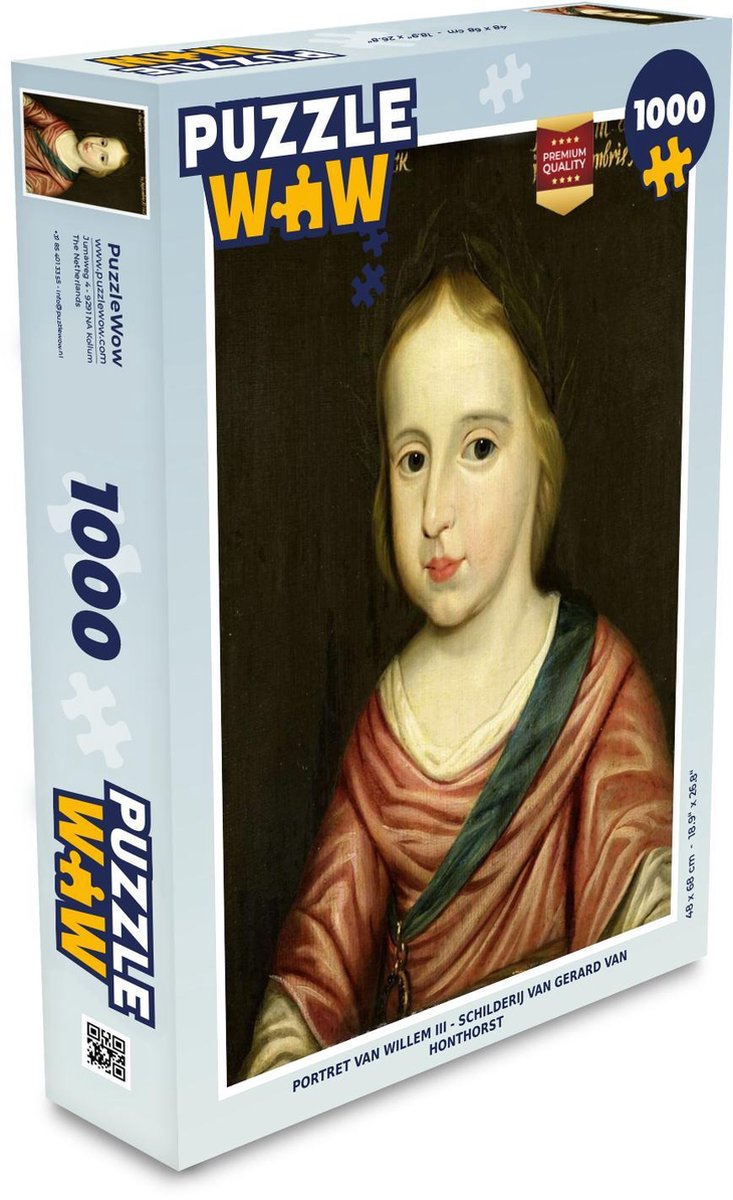 Puzzel - Puzzel 1000 stukjes volwassenen -  Willem III - Schilderij van Gerard van Honthorst - Legpuzzel