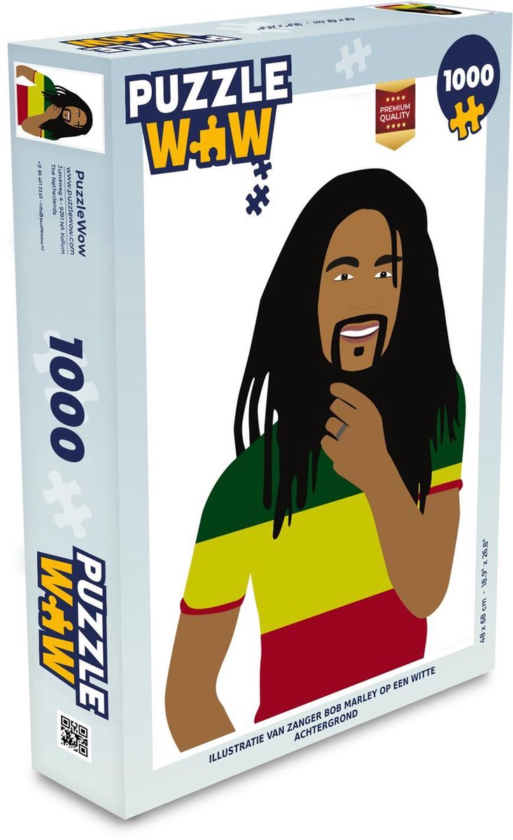 Puzzel - Puzzel 1000 stukjes volwassenen - Bob Marley - Portret - Muziek - Legpuzzel