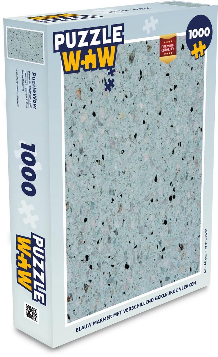 Puzzel Marmer - Stippen - Blauw - Legpuzzel - Puzzel 1000 stukjes volwassenen