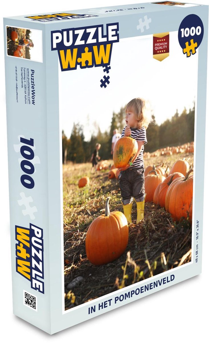 Puzzel 1000 stukjes volwassenen Herfst pompoen 1000 stukjes - In het pompoenenveld  - PuzzleWow heeft +100000 puzzels