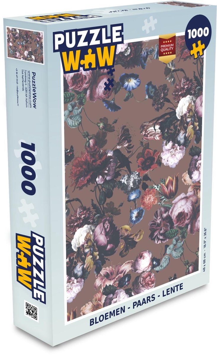 Puzzel - Puzzel 1000 stukjes volwassenen - Bloemen - Paars - Lente - Legpuzzel