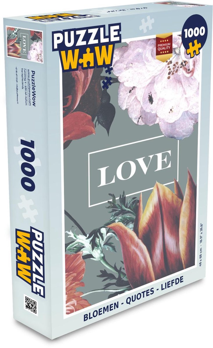 Puzzel - Puzzel 1000 stukjes volwassenen - Bloemen - Quotes - Liefde - Legpuzzel