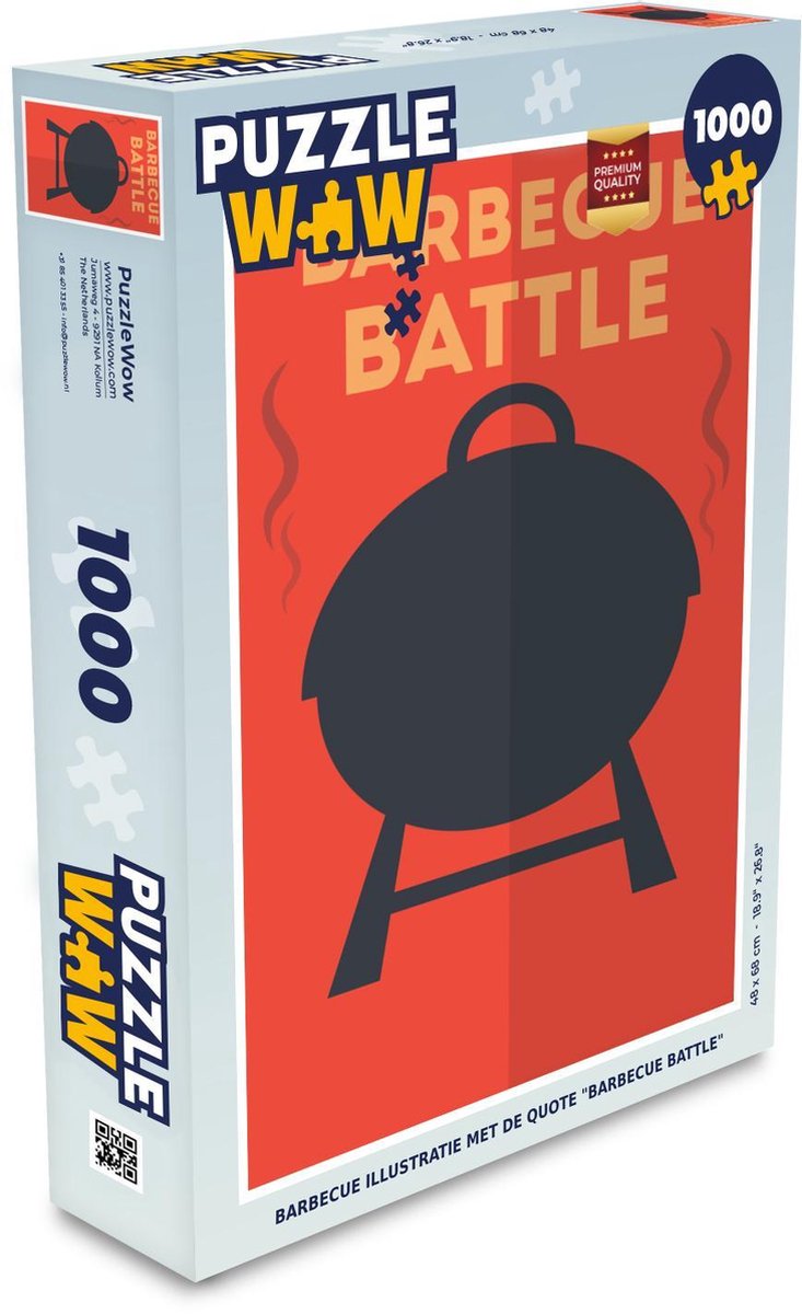 Puzzel 1000 stukjes volwassenen Barbecue 1000 stukjes - Barbecue illustratie met de quote Barbecue Battle  - PuzzleWow heeft +100000 puzzels