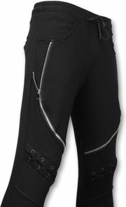Enos Casual Joggingbroek - Biker Braided - Zwart - Maten: L