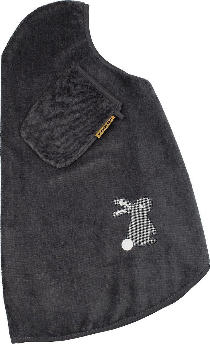 Pericles Badcape Met Washandje Nero 110 Cm Antraciet